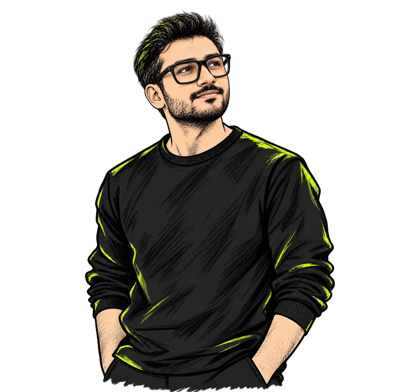 Illustrated portrait of Farhaz Alam